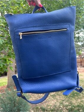 Portland Leather Molino Blue Laptop Backpack